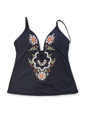 Kenneth Cole Reaction Black Tank Sea Shell Design Top Size S/M No Tag No Bottoms